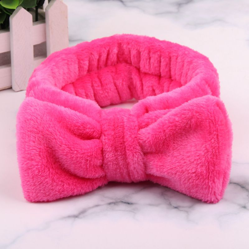 Coral Fleece Bow Headband Set For Women And Girls Cute Rabbit Hair
