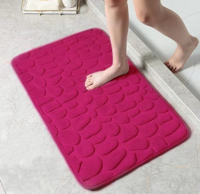 Silicone Bath Mat Non-Slip Shower Bathroom Rug Memory Foam Carpet Foot Mat  Floor